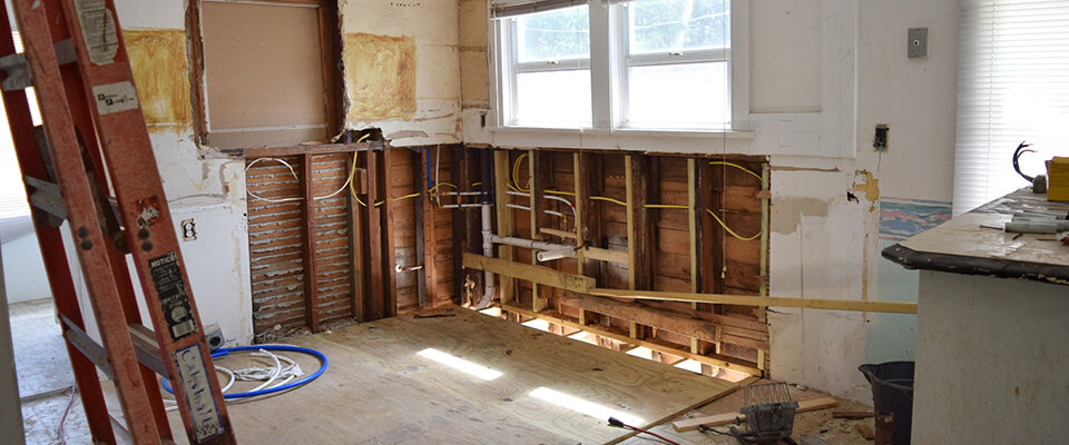 Interior of house under construction
