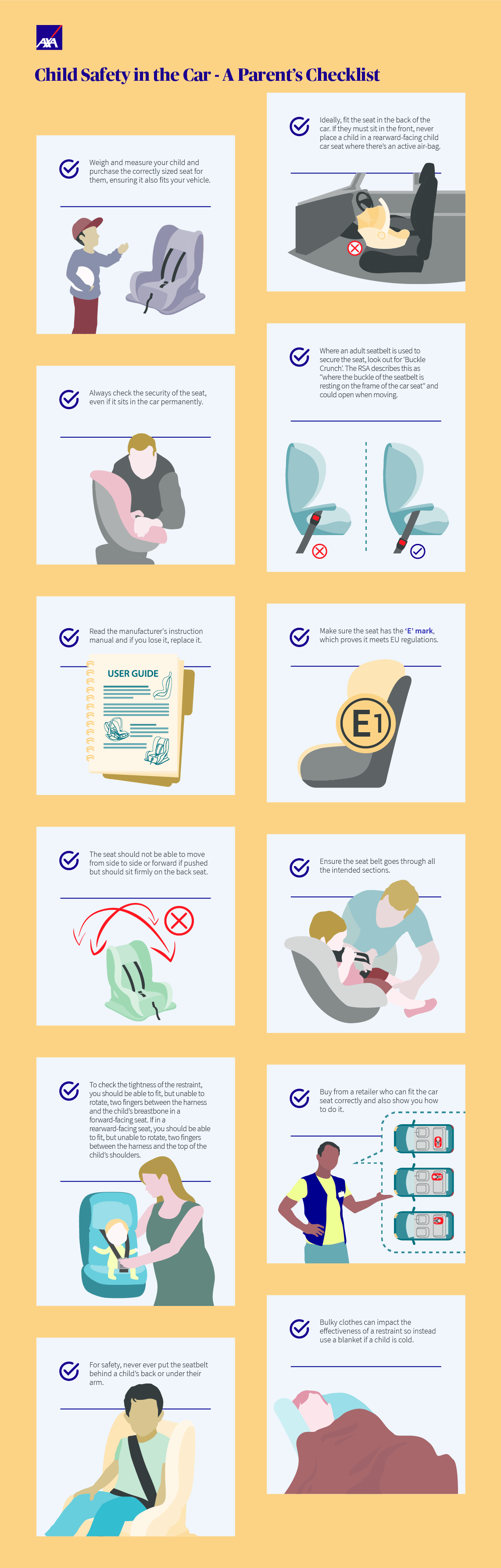The sseatbelt safety checklist infographic