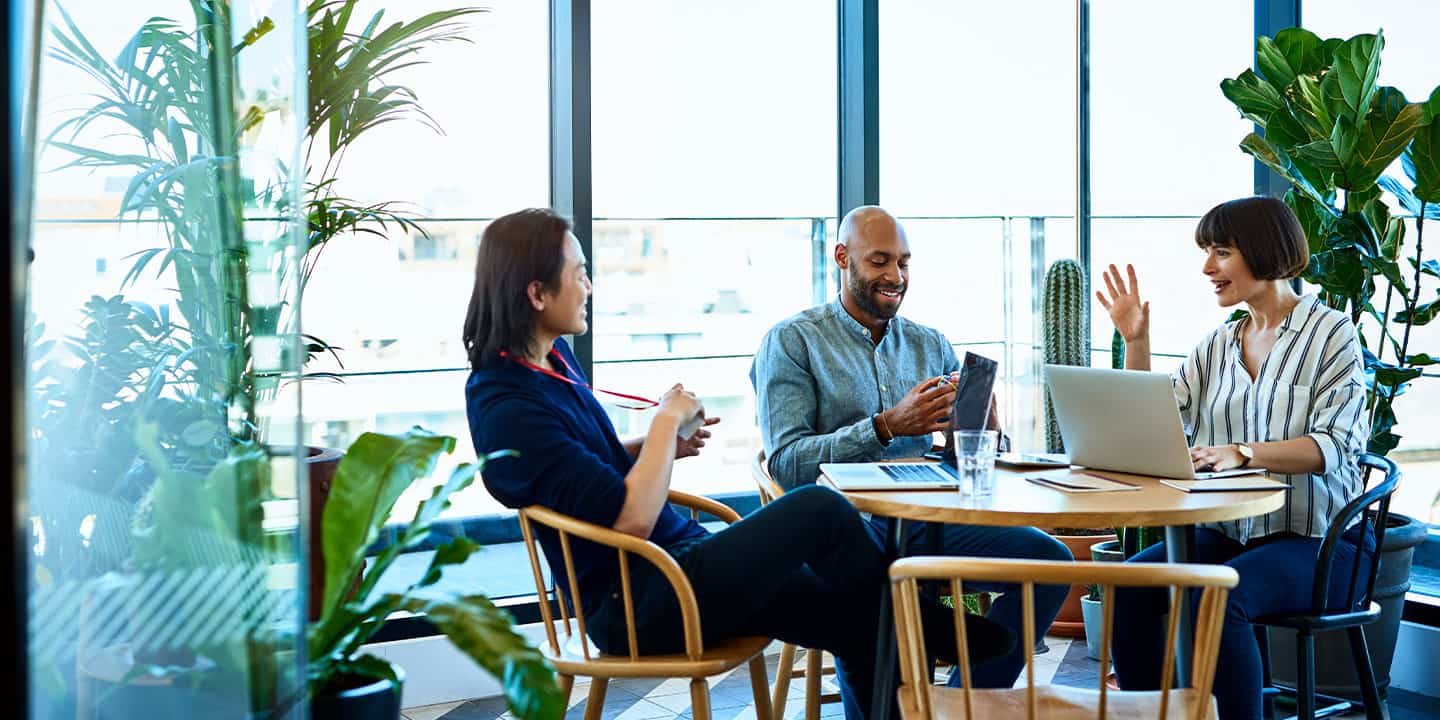 Employees working together