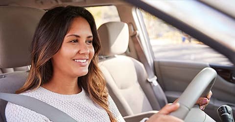 Young woman driving